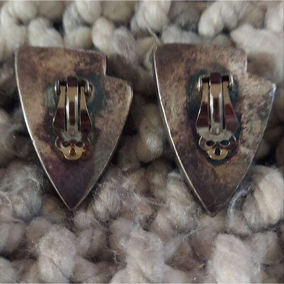 Sterling Silver 925 Vintage Clip On Earrings Large 3D Puff - Picture 9 of 14